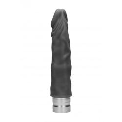 7 17 cm Realistic Vibrating Dildo - Black